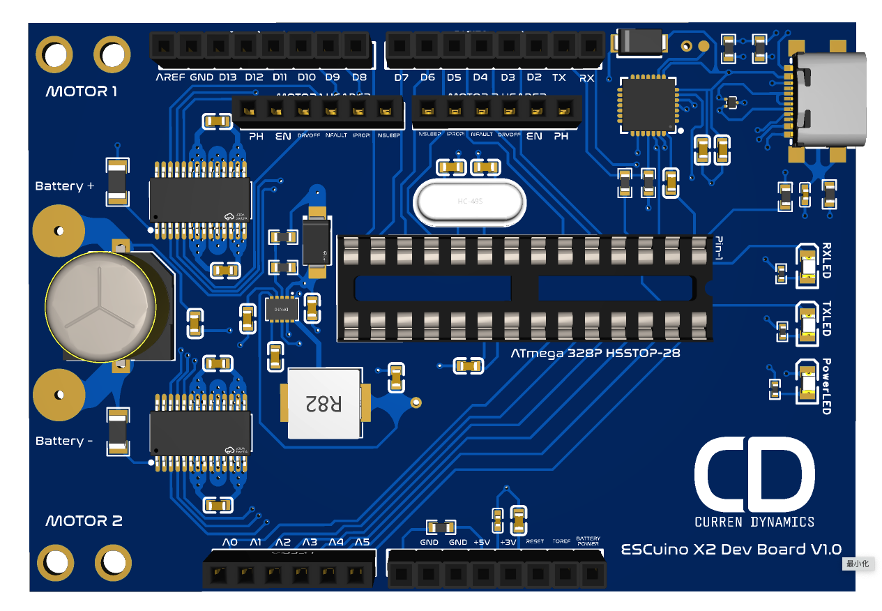 Render of ESCuino X2 Dev V1.0